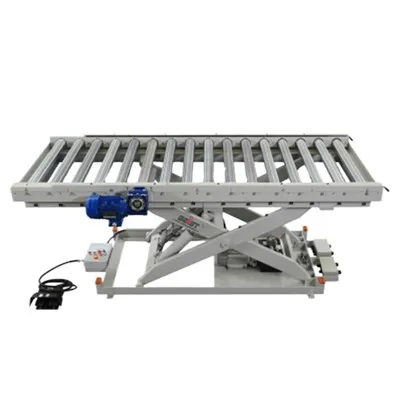 طاولة رفع النقل ذات النقل الأسطوانة تعمل